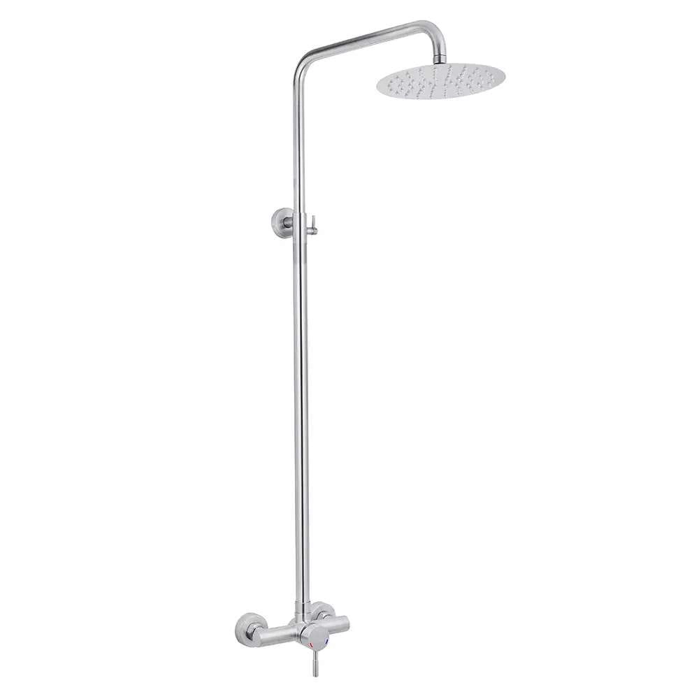 Душевая система Wezer EKO16C-01 с регулировкой высоты, нержавеющая сталь, сатин