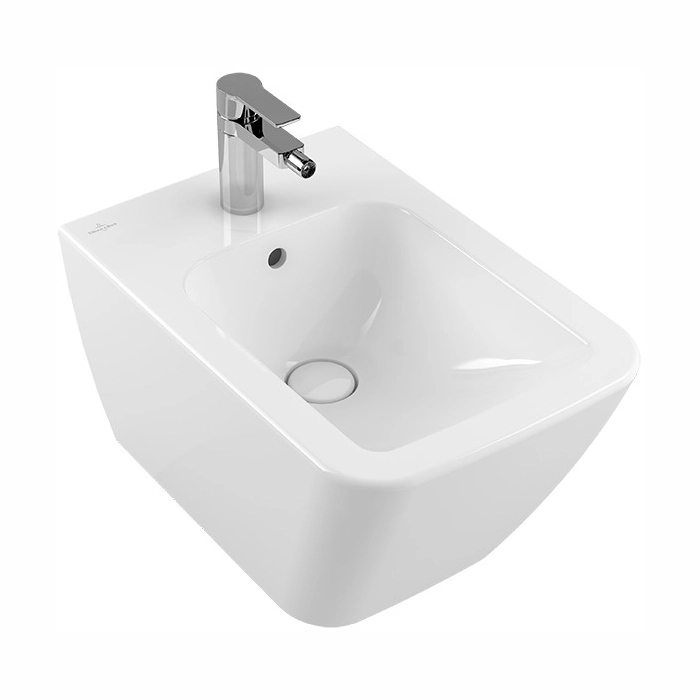 Биде подвесное Villeroy & Boch FINION 560x375 прямоугольное, без сиденья, белое (446500R1)
