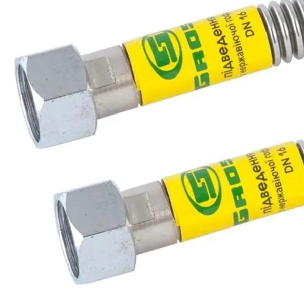 Газовый шланг Gross ВВ 3/4"x3/4" 0,3м нержавеющая сталь  ...