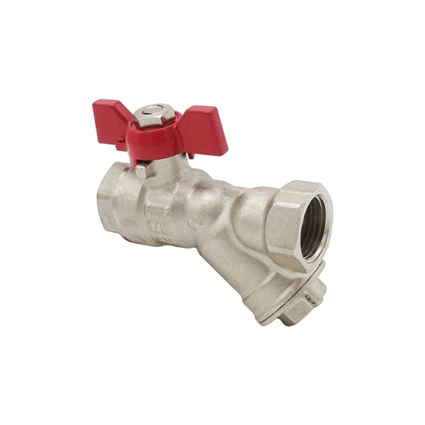 Шаровой кран V&G Optima 1/2" ВВ с фильтром, латунь ( ...