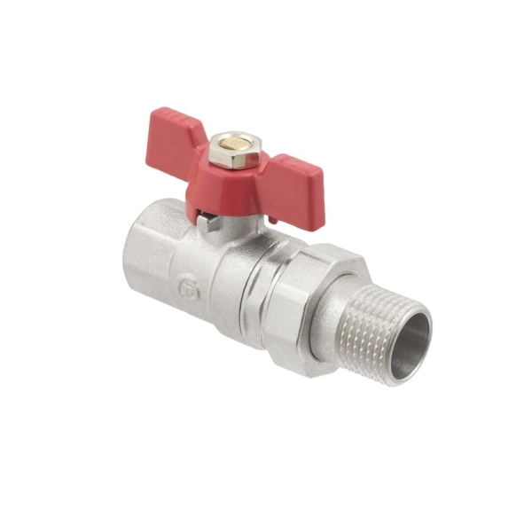 Шаровой кран PLM 1/2″ ВН латунь, с американкой (PVC01)