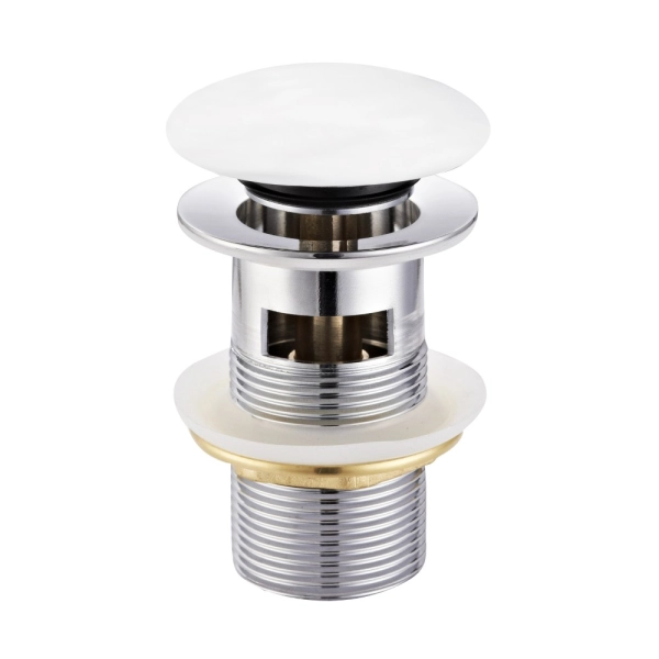 Донный клапан VOLLE 1 1/4″ для раковины, белый матовый ( ...