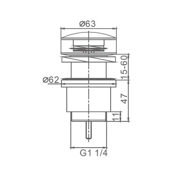 Донный клапан Frap F62-4 1 1/4" для раковины, бронза