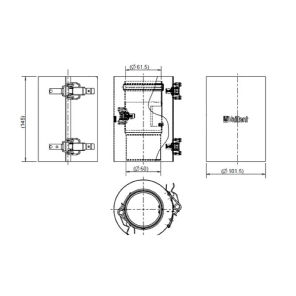 Разъемная муфта Protherm 60/100 мм с ревизионным отверст ...