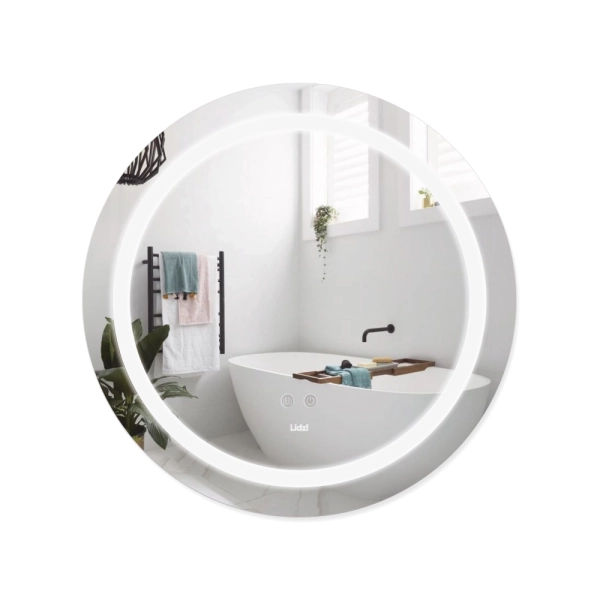 Зеркало для ванной комнаты Lidz Aria 800x800 круглое с L ...