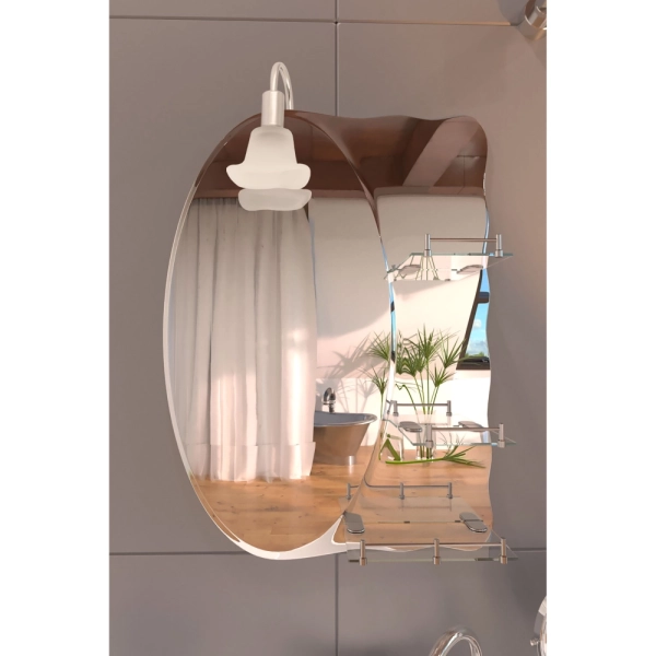 Зеркало для ванной комнаты Lidz Sofi 675х480 фигурное с  ...