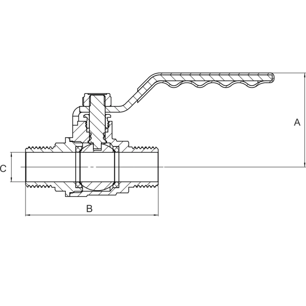 Шаровой кран ASG 1/2″ НН прямой, латунь (6554287)