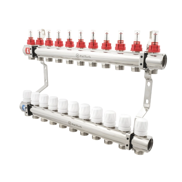 Коллектор теплого пола Polmark 1″3/4″ c 11 выходами, с р ...
