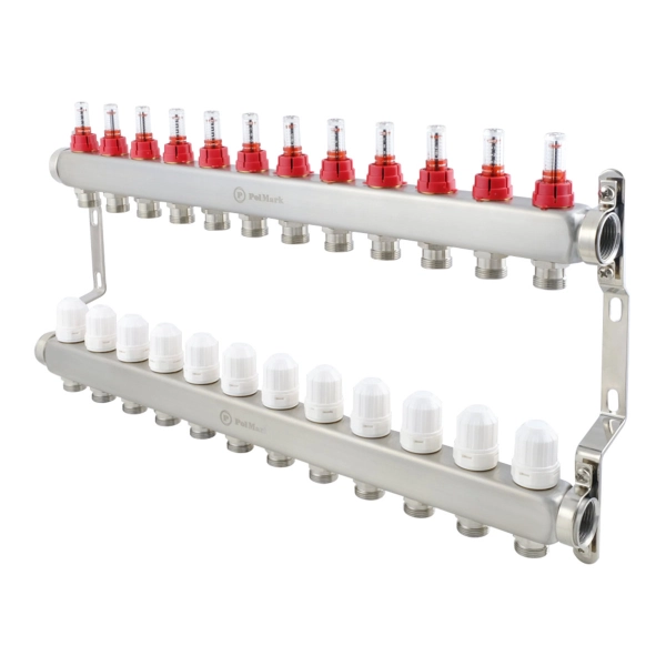 Коллектор теплого пола Polmark 1″3/4″ c 12 выходами, с р ...