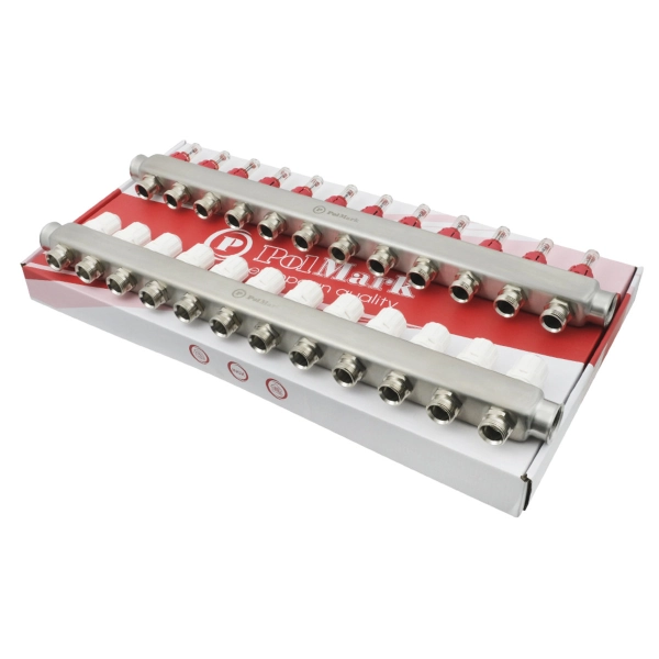 Коллектор теплого пола Polmark 1″3/4″ c 12 выходами, с р ...