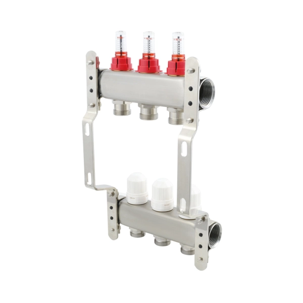 Коллектор теплого пола Polmark 1″3/4″ c 3 выходами, с ра ...