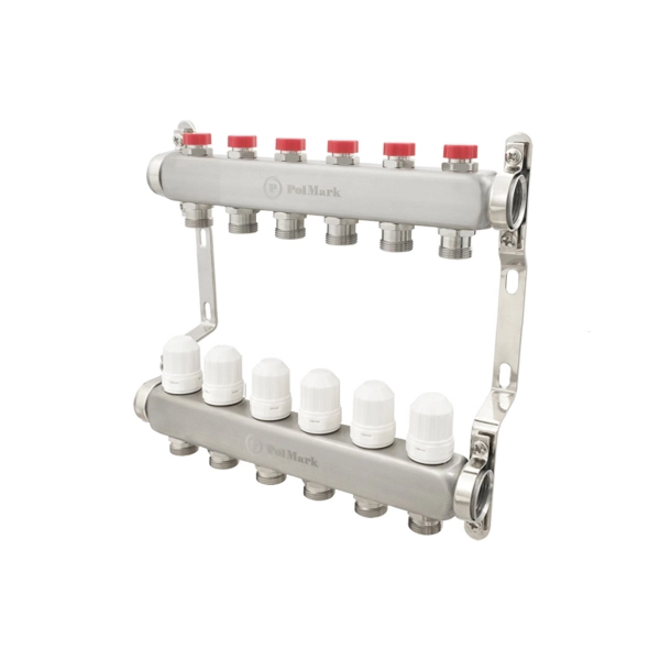 Коллектор теплого пола Polmark 1″3/4″ c 6 выходами