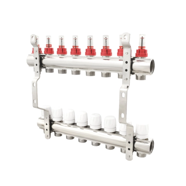 Коллектор теплого пола Polmark 1″3/4″ c 8 выходами, с ра ...