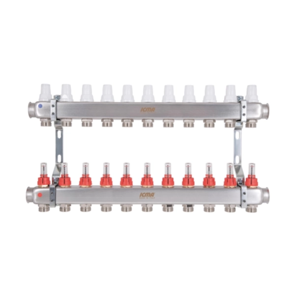 Коллектор теплого пола Icma 1″x3/4″ 11 выходов, с расход ...