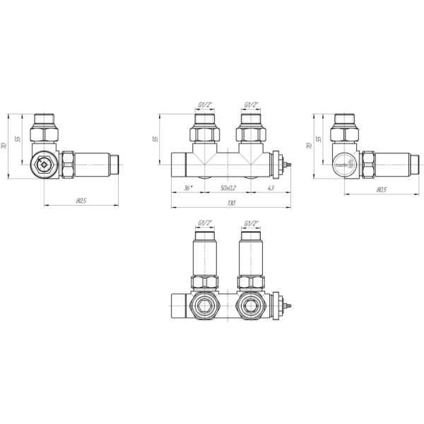 Терморегулируемый кран Mario 50 мм G1/2"