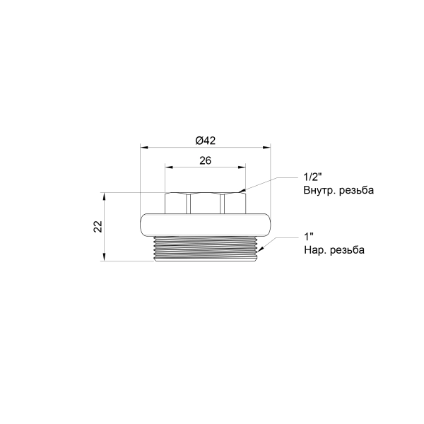 Футорка радиаторная SD Plus SD11615D 1"х1/2" п ...
