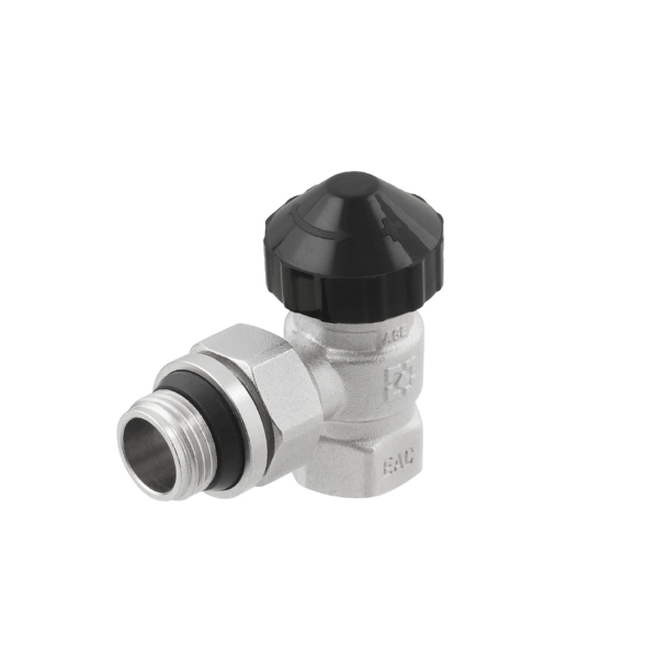 Клапан радиаторный Raftec 1/2″x1/2″ НВ угловой, черный ( ...