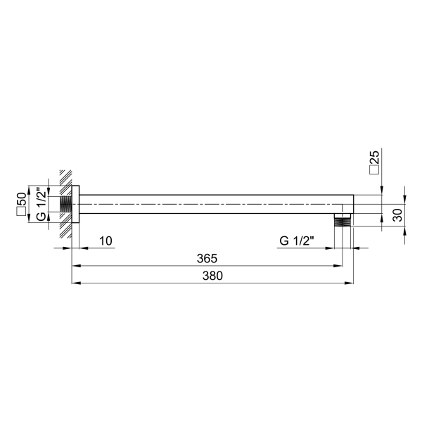 Кронштейн для верхнего душа  Qtap Trubice 400NB
