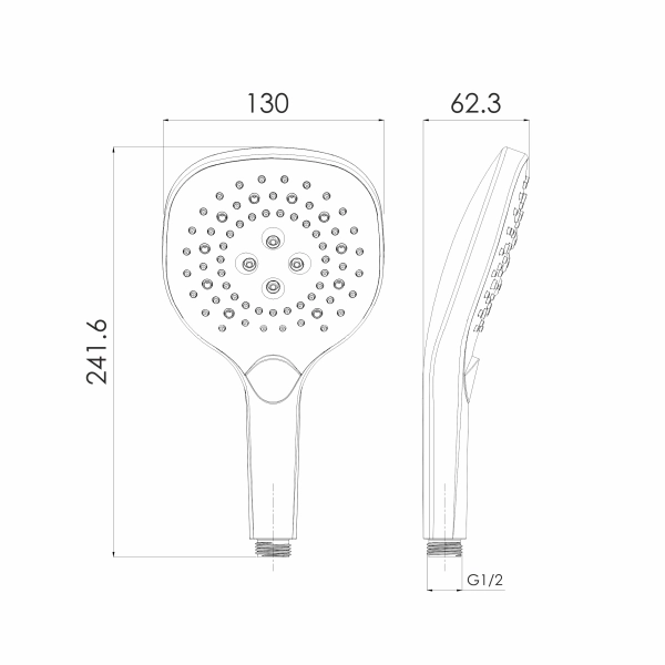 Лейка для душа Imprese SPR370Q пластик, хром (f03600101D ...