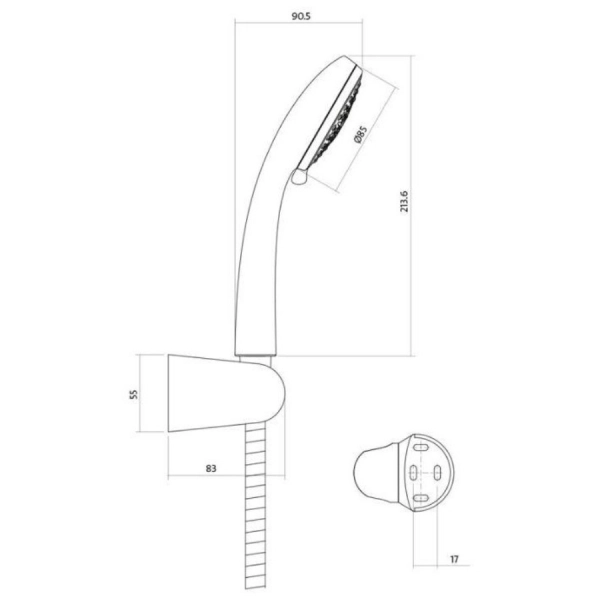 Лейка для душа Cersanit MODI S951-023 ABS пластик, хром