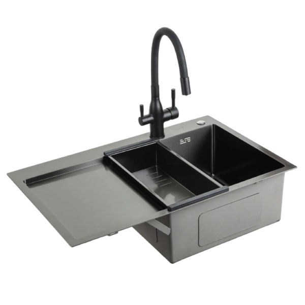 Кухонная мойка GAPPO GS7850-6L 780x500 мм с сифоном, кол ...