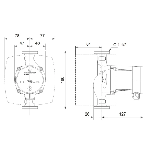 Циркуляционный насос Grundfos ALPHA2 25-6-180 18 Вт H 6  ...