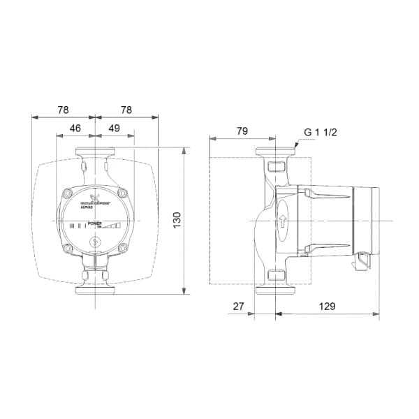 Циркуляционный насос Grundfos ALPHA2 L 25-4-130 22 Вт H  ...