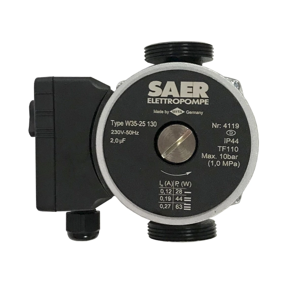 Насос циркуляционный SAER W35-25 63 Вт H 4 м Q 50 л/мин  ...