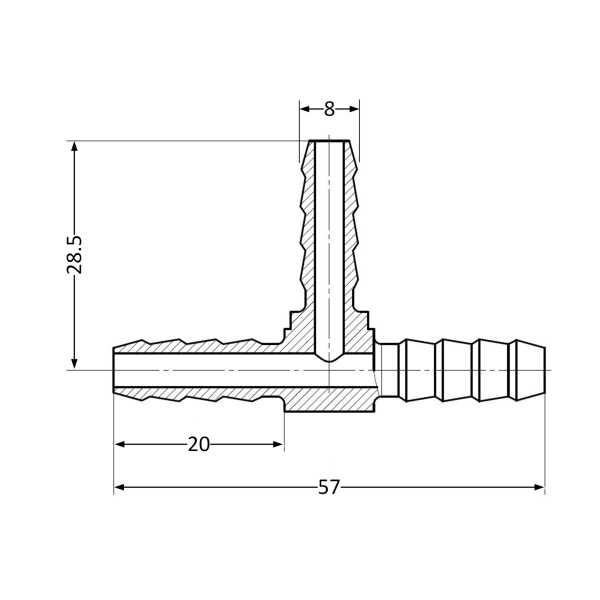 Тройник Thermo Alliance Standard 1/4"х1/4"х1/4" 8 мм (SD ...