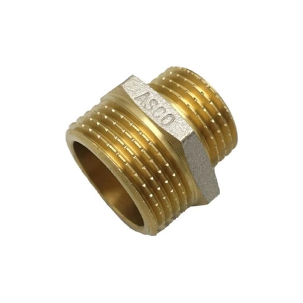 Ниппель редукционный Asco 3/4"х1/2" НН никелированный с  ...
