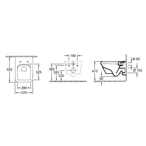 Подвесной унитаз VILLEROY&BOCH ARCHITECTURA Rimless 530x ...