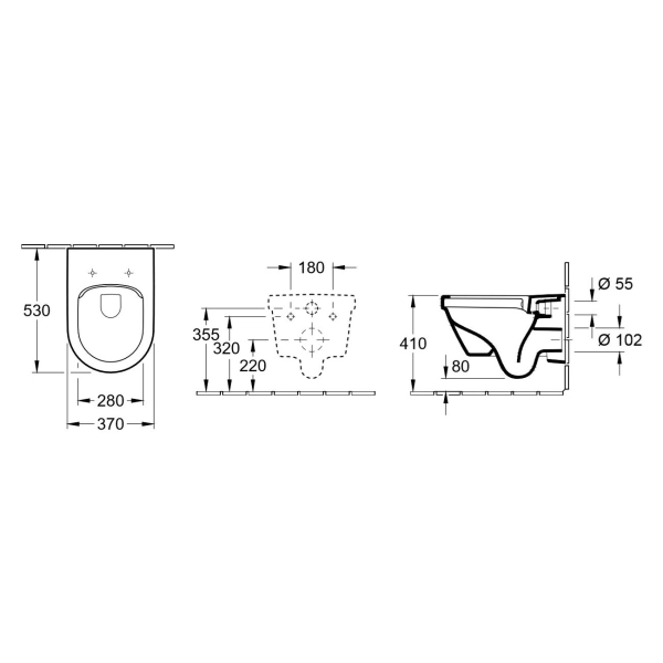 Подвесной унитаз Villeroy&Boch Architectura 530x370 окру ...