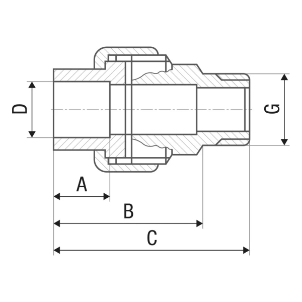 Американка ITAL ITI204 PPR 40 мм 1 1/4"