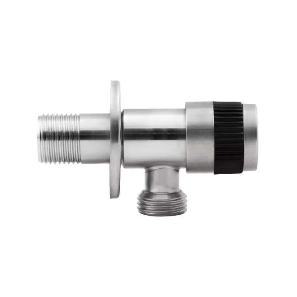 Приборный кран Wezer 1/2″x1/2″ угловой, нержавеющая стал ...
