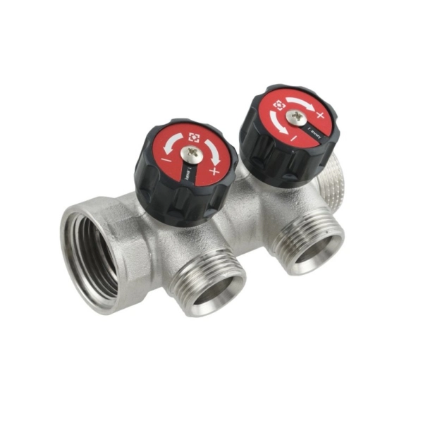 Коллектор для воды Raftec 1″х3/4″ с 2 выходами, латунь ( ...