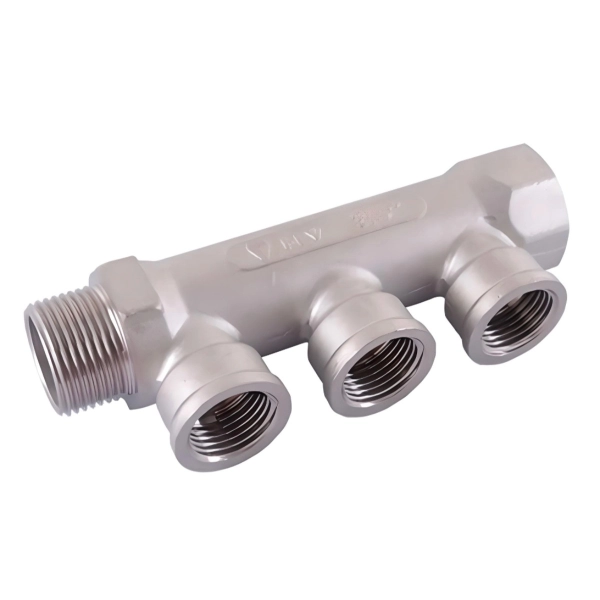 Коллектор для воды HLV 3/4″х1/2" ВН с 4 выходами, латунь