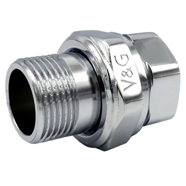 Сгон американка Valogin 1/2" ВН прямой, хромованная лату ...