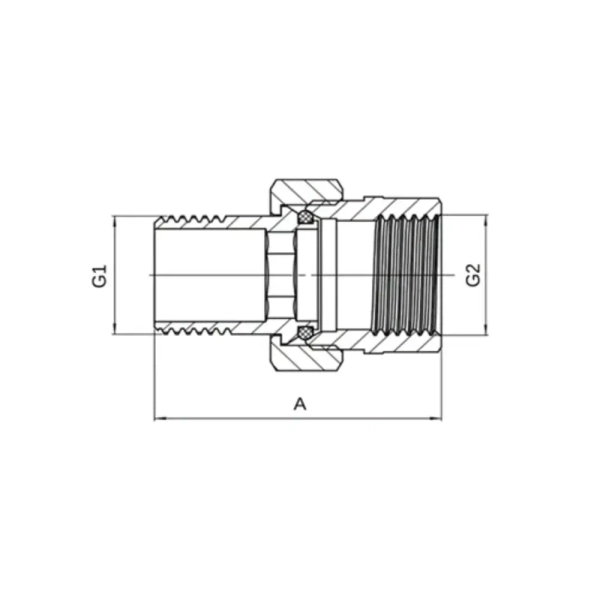 Сгон Американка ASG 1 1/2″ ВН прямая, латунь (6554429)