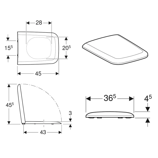 Сиденье для унитаза Geberit Icon Square с микролифтом Sl ...