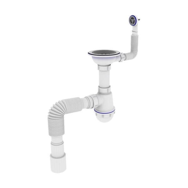Сифон для мойки Kronoplast 3 1/2" пластик, белый (SM2701 ...