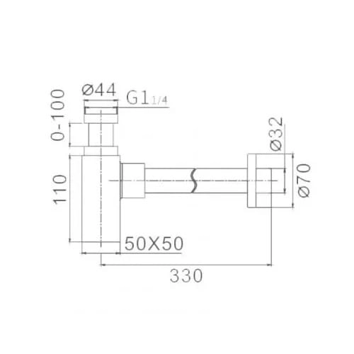Сифон для раковины Frap 1 1/4″ латунь, хром (F80-2)