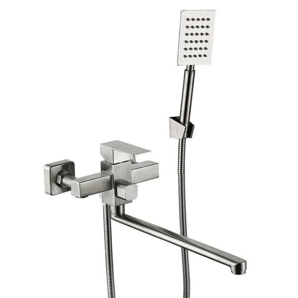 Смеситель для ванны Wezer PRO7-02 однорычажный,  сатин + ...
