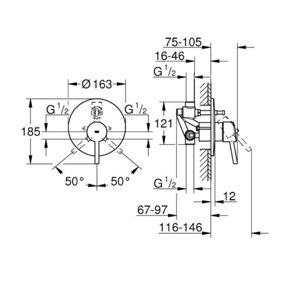 Смеситель для душа Grohe Concetto однорычажный, хром (32 ...