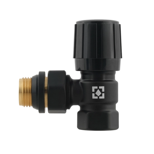 Кран радиаторный Raftec 1/2" НВ угловой, черный (2 шт.)  ...