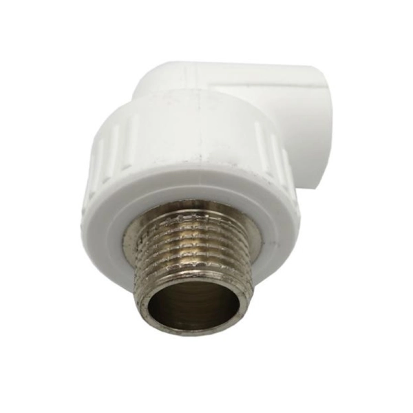 Уголок комбинированный Asco Ø 20x1/2" НР PPR белый