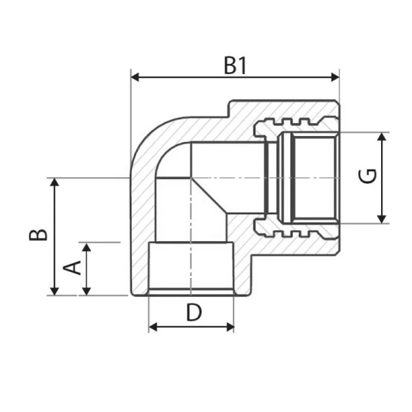 Уголок ITAL IKE203 PPR 90° 25 мм 3/4"