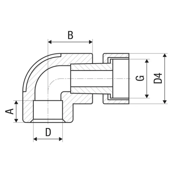 Уголок ITAL IKE702 PPR 90° 25 мм 3/4"
