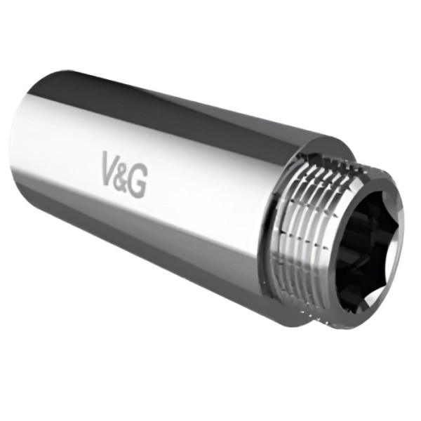 Удлинитель латунный V&G 3/4" ВН 20 мм хромированный  ...
