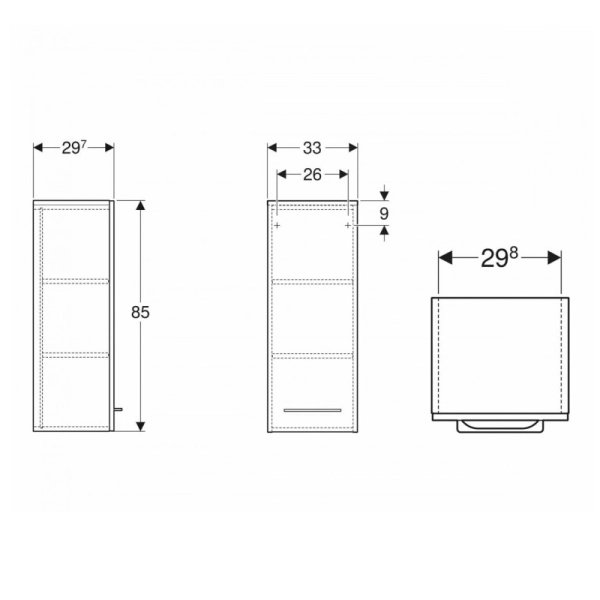 Шкафчик в ванную Geberit Selnova Square 33х29,7 подвесно ...