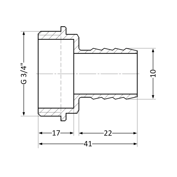 Штуцер Thermo Alliance Standard 3/8"х3/4" ЗР (SD4272010)